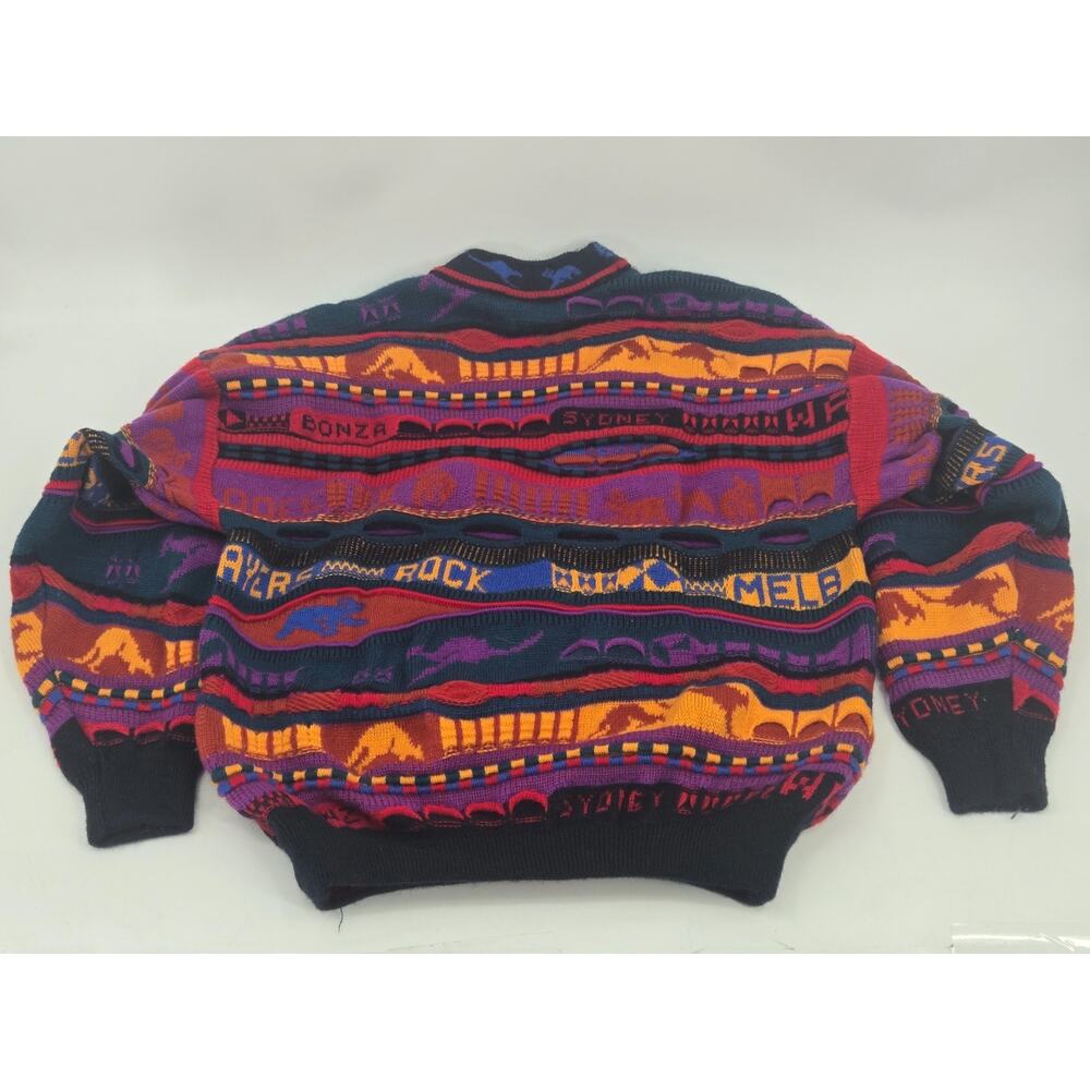 Vintage Emaroo Crazy 3D Knit Pullover Australia Theme 90s Jumper Size:14 - Picture 9 of 16